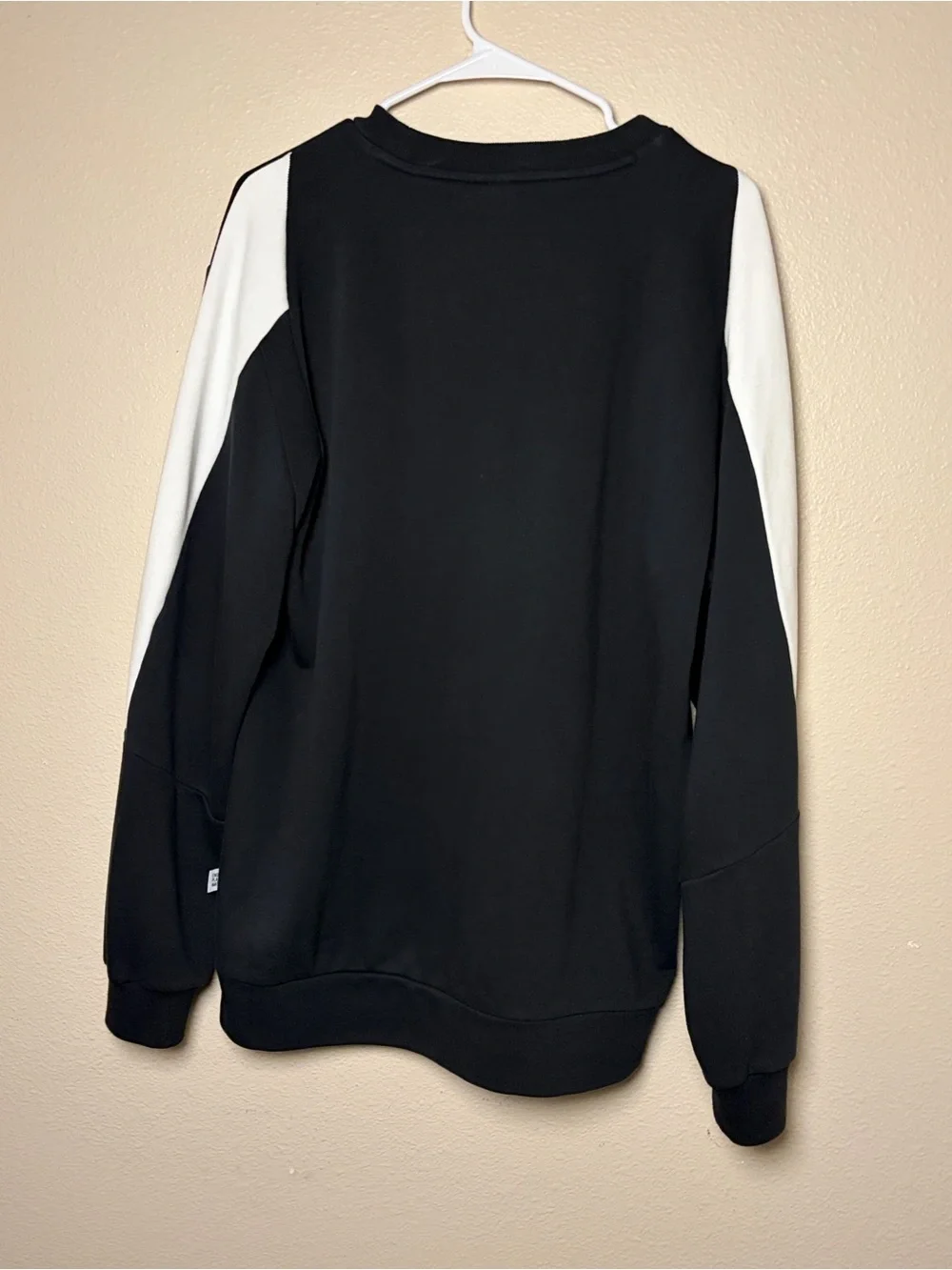 adidas Black Crewneck Sweatshirt with White Sleeve Accents